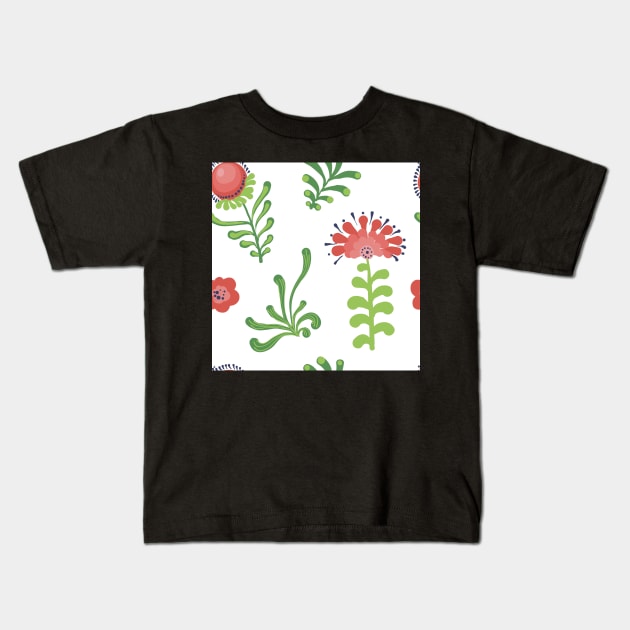 Elegance Seamless pattern with flowers, vector floral illustration in vintage style Kids T-Shirt by Olga Berlet
